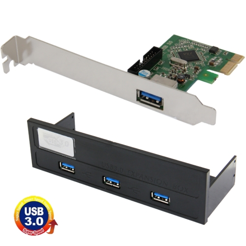 USB 3.0 Front Panel, PCI-E Card + 3-Port USB Expansion Box - Click Image to Close